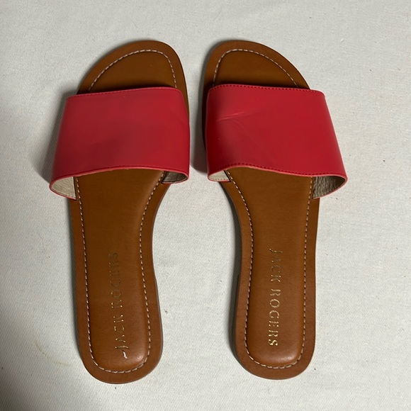 Jack Rogers Selina Slides in Deep Coral - Picture 1 of 7